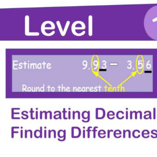 Estimate Decimals Differences Level 1
