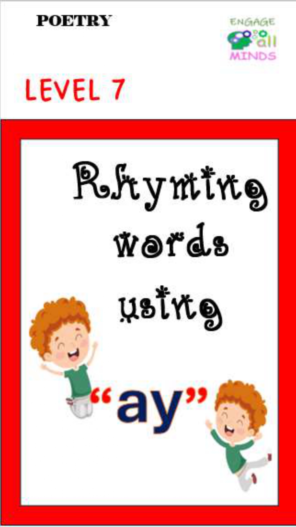 Main cover sheet Poetry for Section_page-0075 Rhyming words “ay” Level 7 - Image 1