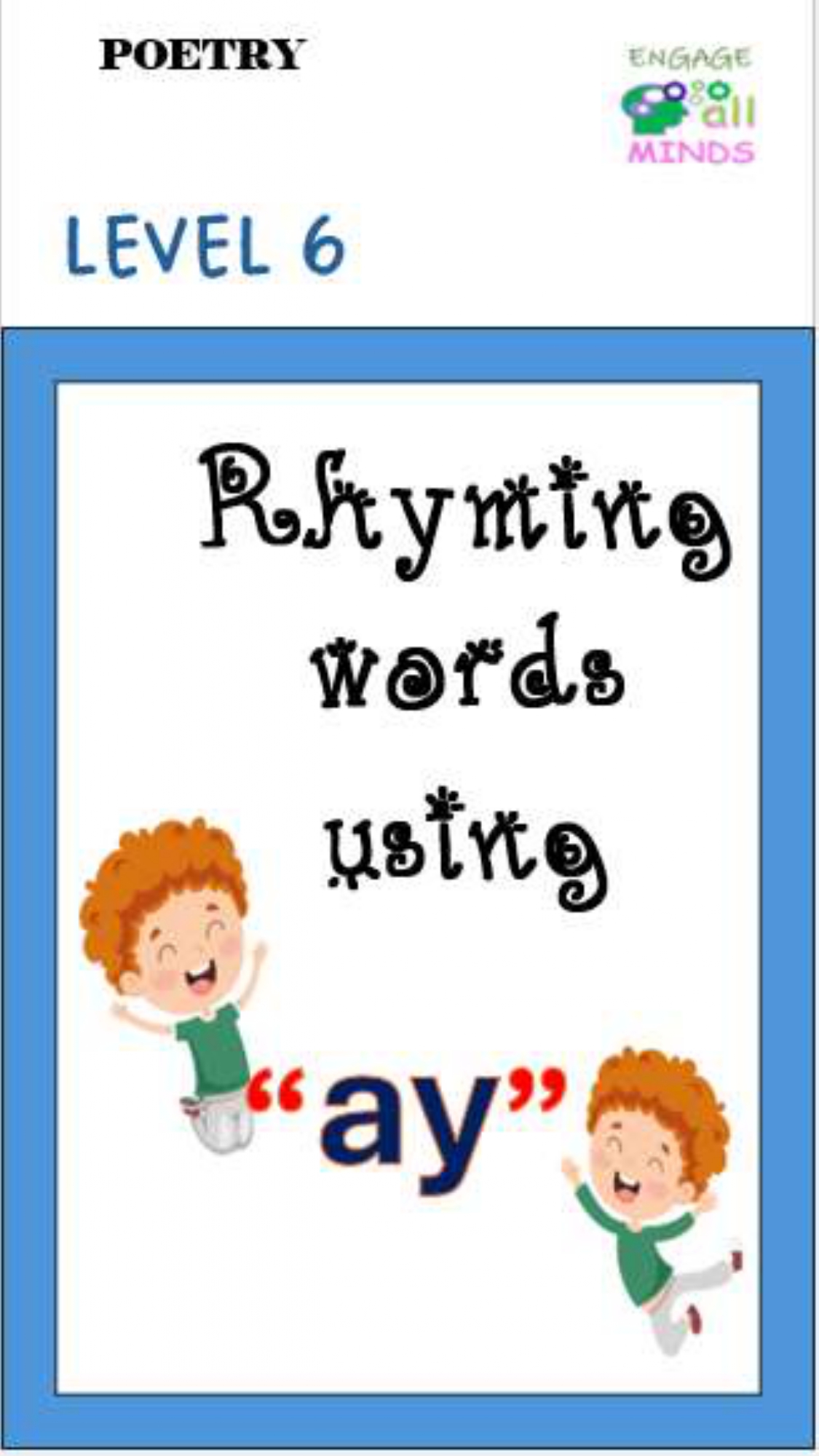 Main cover sheet Poetry for Section_page-0076 Rhyming words “ay” Level 6 - Image 1