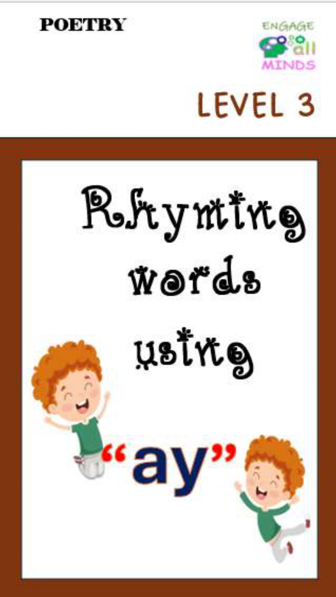 Main cover sheet Poetry for Section_page-0079 Rhyming words “ay” Level 3 - Image 1