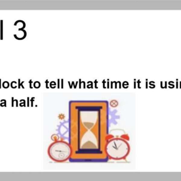 Time: Odd number and  Half Hour Level 3