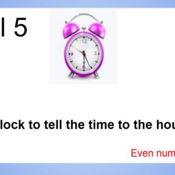 Time: Even number and  Half Hour Level 5