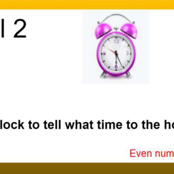 Time: Even number and  Half Hour Level 2