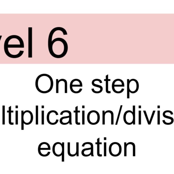 One step: Multiplication/division Level 6