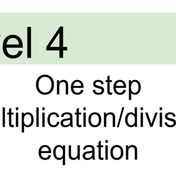 One step: Multiplication/division Level 4