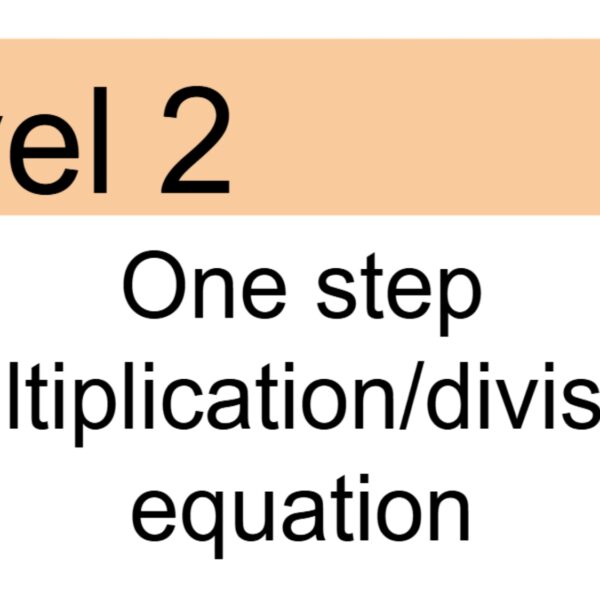 One step: Multiplication/division Level 2