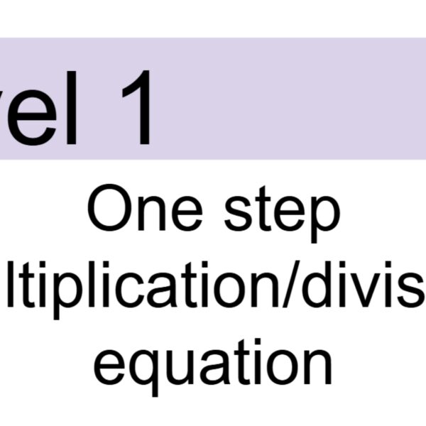 One step: Multiplication/division Level 1