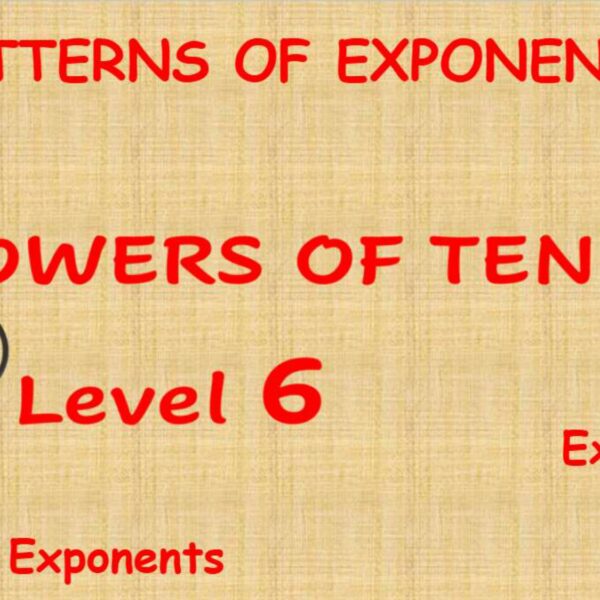Patterns of exponents: Powers of ten Level 6