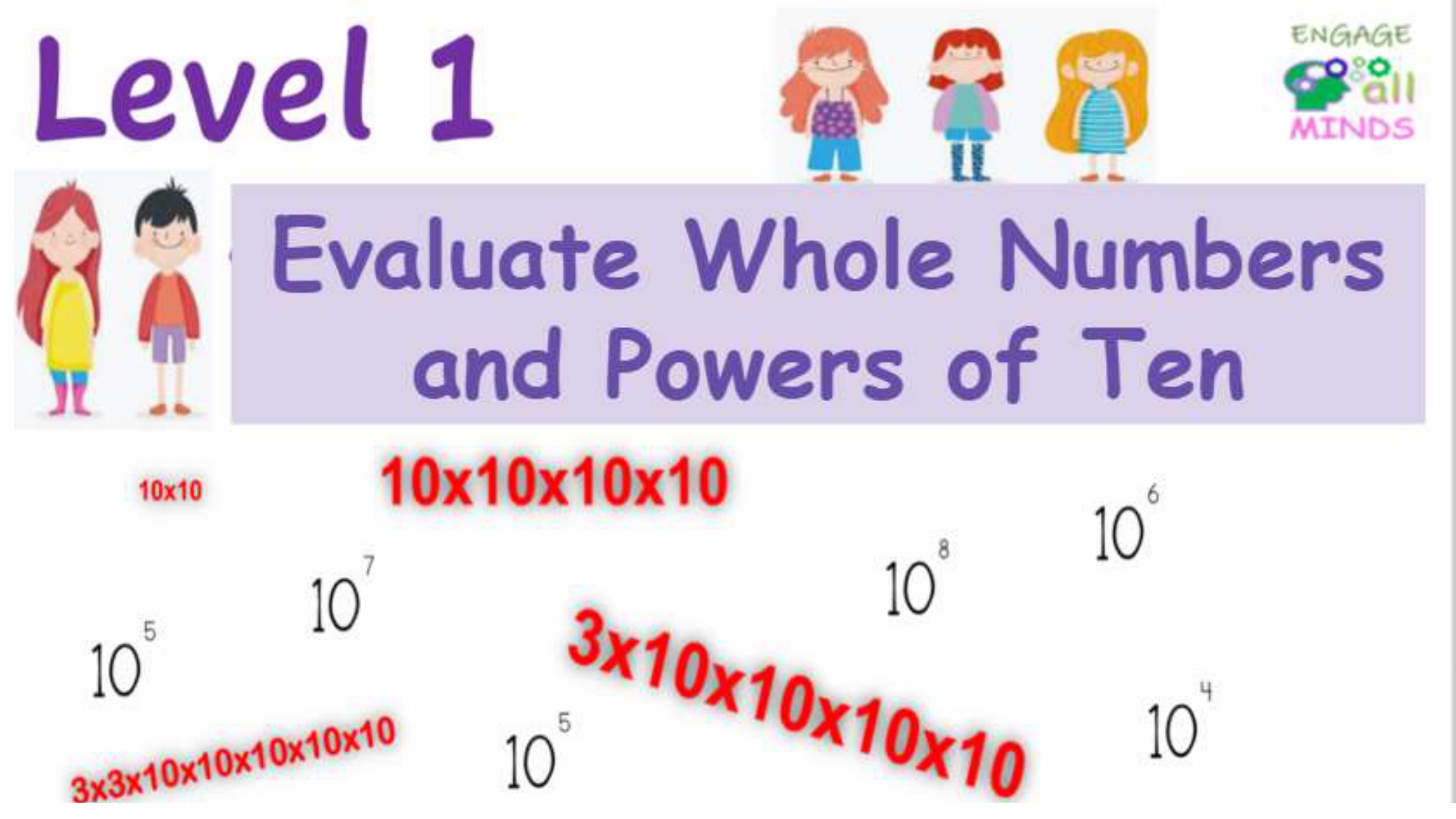 Exponent cover sheet_page-0040 Evaluate Whole numbers and Powers of Ten Level 1 - Image 1