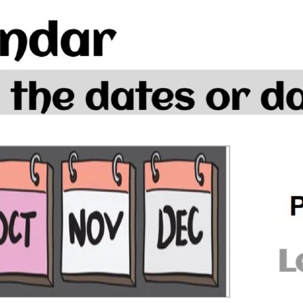 Calendar: Find the dates or days part 3 Level 3