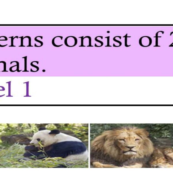 Patterns ranging 9 animals Level 1